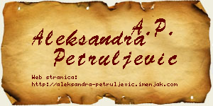 Aleksandra Petruljević vizit kartica